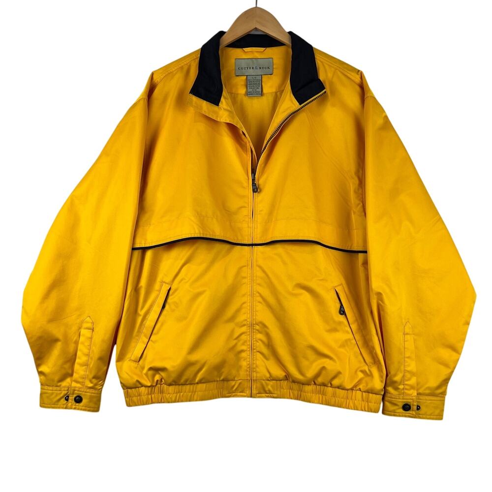 Vintage Cutter & Buck Windbreaker Mens Large L Jacket‎ Y2K Yellow Full Zip